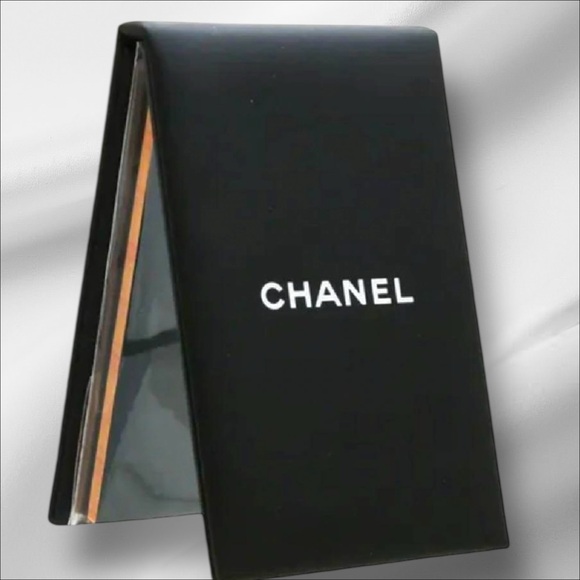 Chanel Double Compact Travel Mirror with CaseAuthentic Vanity Accessory